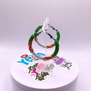 Glow in dark green earrings